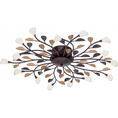 323,95 € Free Shipping | Ceiling lamp Eglo Bedroom. Modern Style. Steel, Crystal and Glass. Brown Color