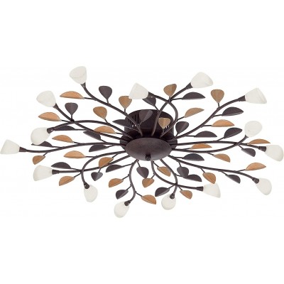 308,95 € Free Shipping | Ceiling lamp Eglo Steel, crystal and glass. Brown Color