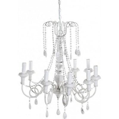 245,95 € Free Shipping | Chandelier 122×64 cm. Living room, dining room and bedroom. Classic Style. Metal casting and Wood. White Color