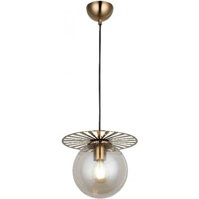 335,95 € Free Shipping | Hanging lamp 40W Spherical Shape 100×25 cm. Living room, bedroom and lobby. Crystal, Metal casting and Glass. Golden Color