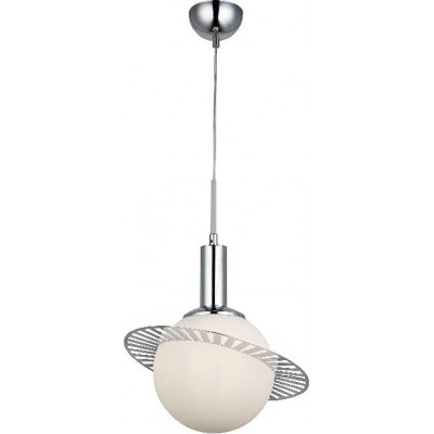 Lampe à suspension 40W Façonner Sphérique 100×32 cm. Salle, salle à manger et hall. Cristal, Métal et Verre. Couleur chromé