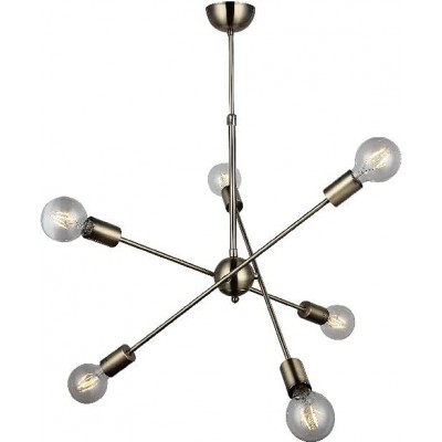 162,95 € Free Shipping | Chandelier 40W 90×48 cm. 6 light points Living room, bedroom and lobby. Metal casting. Golden Color
