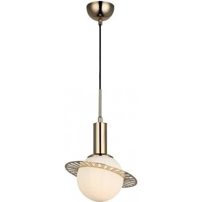 Lampe à suspension 40W Façonner Sphérique 95×15 cm. Salle, salle à manger et chambre. Métal et Verre. Couleur dorée