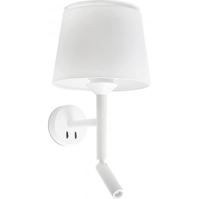 Настенный светильник для дома 15W Цилиндрический Форма 50×27 cm. Вспомогательная лампа для чтения Столовая, спальная комната и лобби. Стали и Алюминий. Белый Цвет