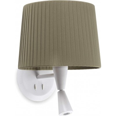Lampada da parete per interni 15W Forma Cilindrica 29×26 cm. Lampada ausiliaria per la lettura Camera da letto. Acciaio. Colore verde