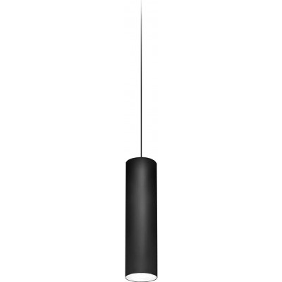 Lâmpada pendurada 15W Forma Cilíndrica 43×21 cm. LED Sala de estar, sala de jantar e quarto. Alumínio. Cor preto