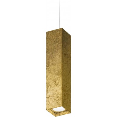 Lâmpada pendurada Forma Retangular 47×20 cm. LED Sala de estar, sala de jantar e quarto. Alumínio. Cor dourado