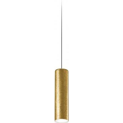 459,95 € Free Shipping | Hanging lamp Cylindrical Shape 43×21 cm. LED Dining room, bedroom and lobby. Aluminum. Golden Color