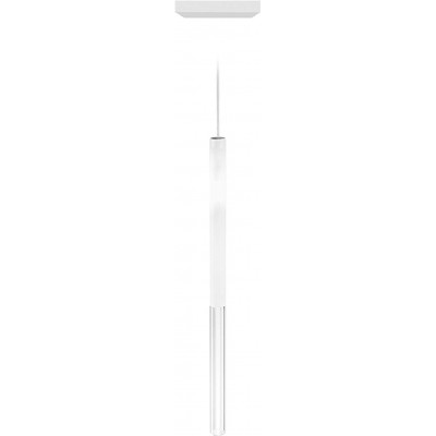 317,95 € Spedizione Gratuita | Lampada a sospensione 4W Forma Cilindrica 65×13 cm. LED Soggiorno, sala da pranzo e atrio. Cristallo e Bicchiere. Colore bianca