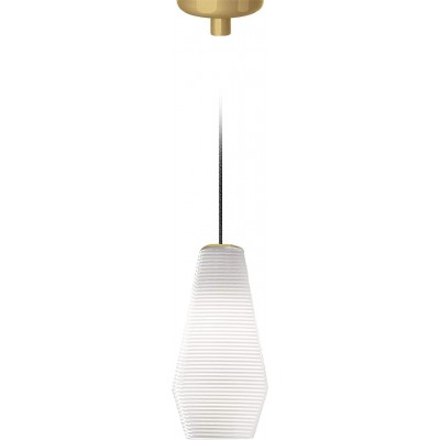 Lampada a sospensione Forma Cilindrica 40×22 cm. Sala da pranzo, camera da letto e atrio. Cristallo e Bicchiere. Colore bianca