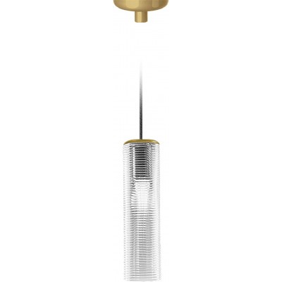 Lampe à suspension Façonner Cylindrique 45×13 cm. Salle, salle à manger et chambre. Cristal et Verre