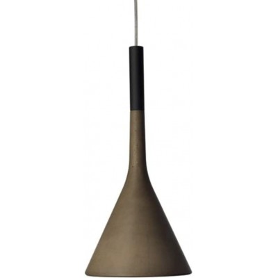 Lampada a sospensione Forma Conica 36×17 cm. LED Sala da pranzo, camera da letto e atrio. Metallo. Colore marrone