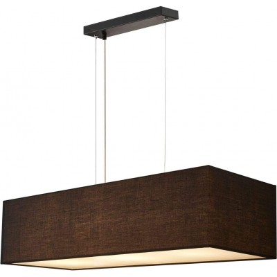 Lámpara colgante 40W Forma Rectangular 87×36 cm. LED Salón, comedor y dormitorio. Estilo moderno. Acero, Aluminio y Textil. Color negro