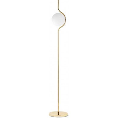 Lámpara de pie 6W Forma Esférica Ø 20 cm. LED Oficina. Cristal. Color dorado