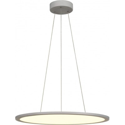 Lámpara colgante Forma Redonda 60×60 cm. LED regulable en posición Salón, comedor y dormitorio. Estilo moderno y cool. Acrílico y Aluminio. Color gris
