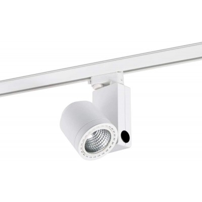 373,95 € Envío gratis | Foco para interior 12W 3000K Luz cálida. 24×16 cm. LED Orientable. Sistema de carril-riel Aluminio. Color blanco