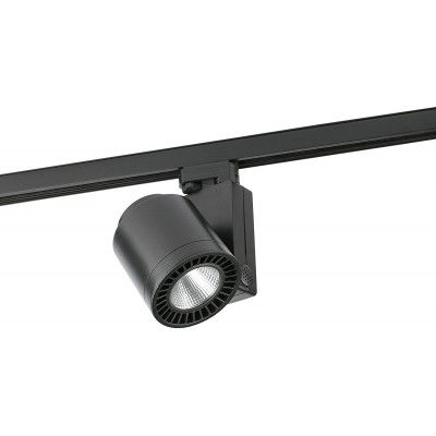 Indoor spotlight 18W 3000K Warm light. 27×19 cm. Adjustable. Installation in track-rail system Aluminum. Black Color