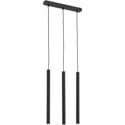 221,95 € Free Shipping | Hanging lamp 4W Cylindrical Shape 130×42 cm. Triple focus Living room, bedroom and lobby. Steel. Black Color