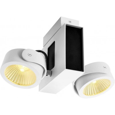 341,95 € Free Shipping | Indoor spotlight 31W 3000K Warm light. 30×17 cm. Double adjustable focus Polycarbonate. White Color