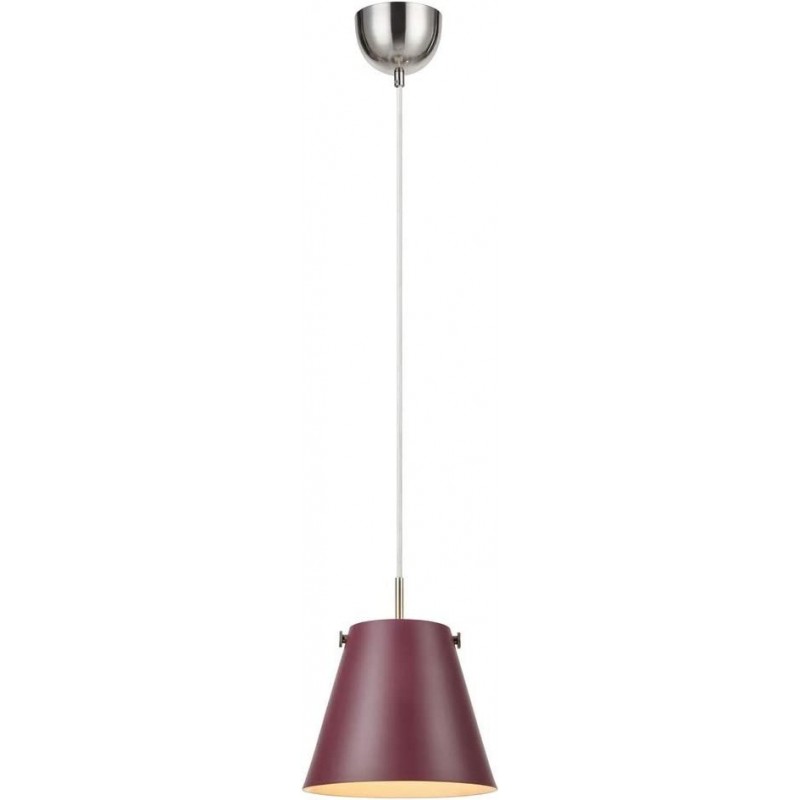 96,95 € Free Shipping | Hanging lamp 60W Conical Shape 30×30 cm. Dining room, bedroom and lobby. Stainless steel and Metal casting. Garnet Color