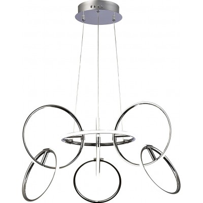 Lampe à suspension Façonner Ronde 185×89 cm. Salle, chambre et hall. Acrylique, Aluminium et Métal. Couleur chromé