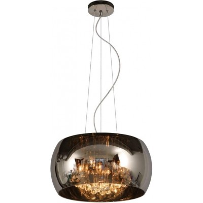 459,95 € Free Shipping | Hanging lamp 140W Round Shape Ø 40 cm. Dining room, bedroom and lobby. Modern Style. Glass. Plated chrome Color