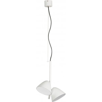 Lampada a sospensione 10W Forma Conica 30×22 cm. 2 punti luce LED Soggiorno, sala da pranzo e camera da letto. Alluminio. Colore bianca