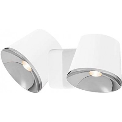 332,95 € Envío gratis | Foco para interior 14W Forma Cilíndrica Doble foco LED orientable Salón, dormitorio y vestíbulo. Estilo moderno. Aluminio. Color blanco