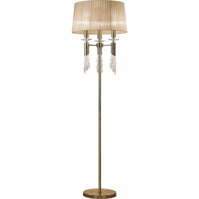 Lampada da pavimento 20W Forma Cilindrica 175×50 cm. Soggiorno, sala da pranzo e atrio. Stile classico. Cristallo e Metallo. Colore sabbia