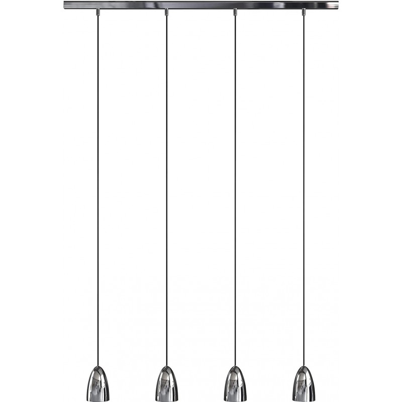 192,95 € Free Shipping | Hanging lamp 3W Conical Shape 113 cm. 4 spotlights Living room, bedroom and lobby. Modern Style. Metal casting. Silver Color