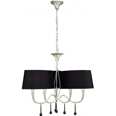 吊灯 180W 165×77 cm. 2个光点。可调高度 客厅, 饭厅 和 卧室. 经典的 风格. 水晶, 金属 和 纺织品. 黑色的 颜色