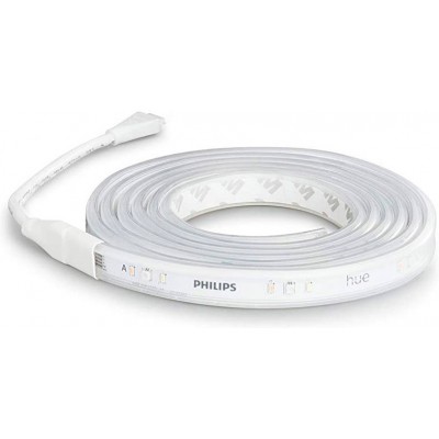 LED灯条和软管 Philips 20W LED 拉长的 形状 200 cm. 2米。智能 LED 灯条线圈卷轴。包括电源和蓝牙。 Alexa 和 Google Home 客厅, 饭厅 和 卧室. 有机玻璃. 白色的 颜色