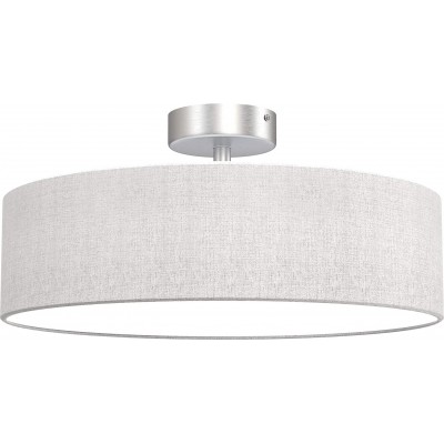 83,95 € Free Shipping | Ceiling lamp Round Shape Ø 38 cm. Living room. Modern Style. Metal casting and Textile. White Color