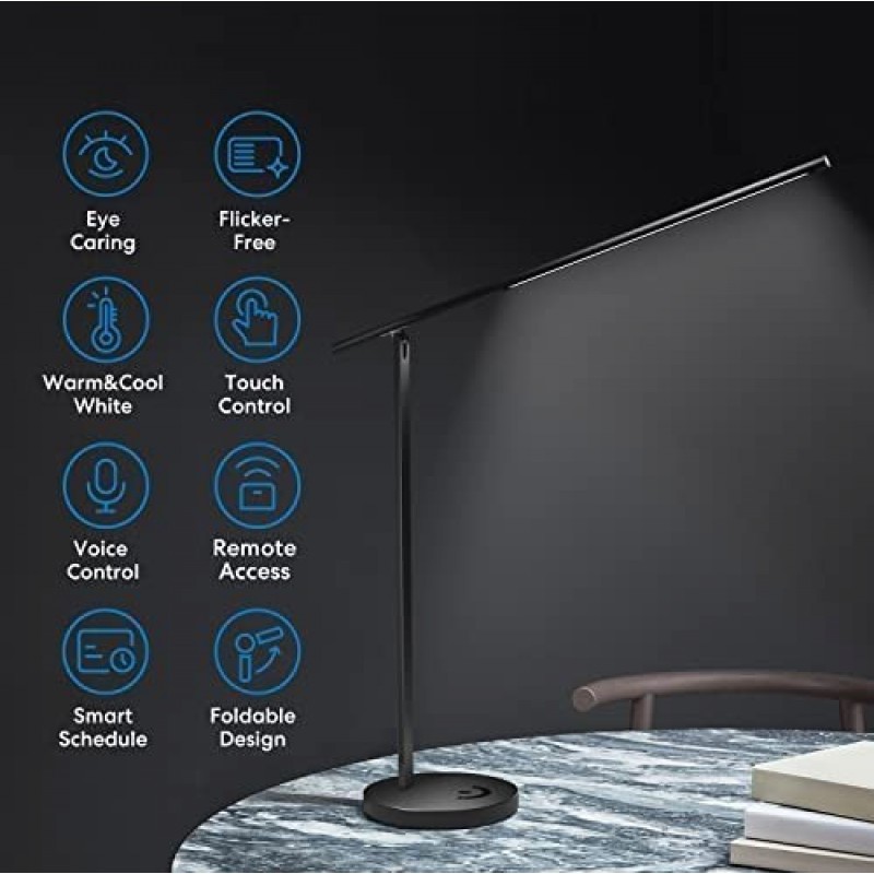 83,95 € Free Shipping | Table lamp 12W 3000K Warm light. Angular Shape 42×39 cm. Reading LED. Control with Smartphone APP. Alexa, Apple and Google Home Living room, dining room and lobby. Black Color