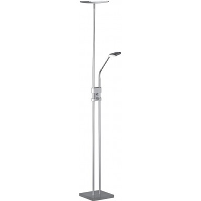 92,95 € Envio grátis | Luminária de piso Trio 15W 3000K Luz quente. 180×23 cm. Luz de leitura auxiliar Metais. Cor cinza