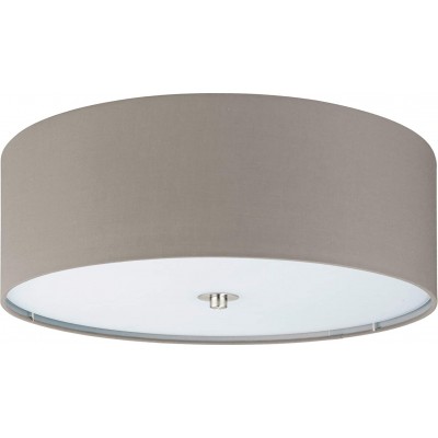 109,95 € Free Shipping | Indoor ceiling light Eglo 60W Round Shape Ø 47 cm. Kitchen, dining room and bedroom. Modern Style. Steel, Textile and Glass. Beige Color