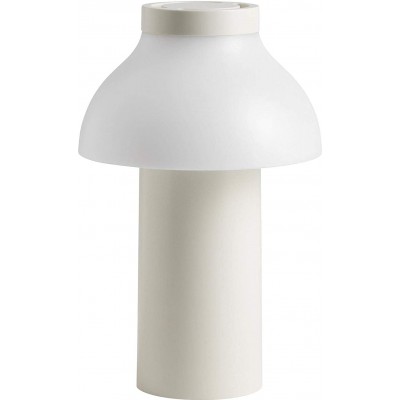 Lámpara de sobremesa Forma Cilíndrica 22×14 cm. LED portátil Comedor, dormitorio y vestíbulo. Estilo moderno. Acrílico. Color blanco
