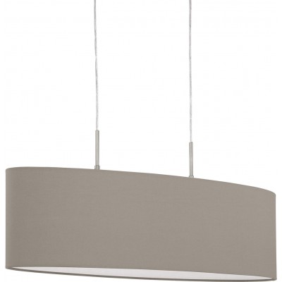 Lâmpada pendurada Eglo 60W Forma Oval 110×75 cm. 2 pontos de luz Cozinha, sala de jantar e quarto. Estilo moderno. Aço e Têxtil