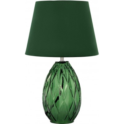 89,95 € Spedizione Gratuita | Lampada da tavolo 40W Forma Conica 41×25 cm. Sala da pranzo, camera da letto e atrio. Stile moderno. Cristallo, Tessile e Bicchiere. Colore verde