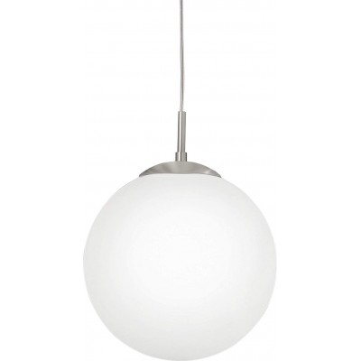 79,95 € 免费送货 | 吊灯 Eglo 60W 球形 形状 Ø 30 cm. 客厅, 饭厅 和 卧室. 钢 和 玻璃. 白色的 颜色