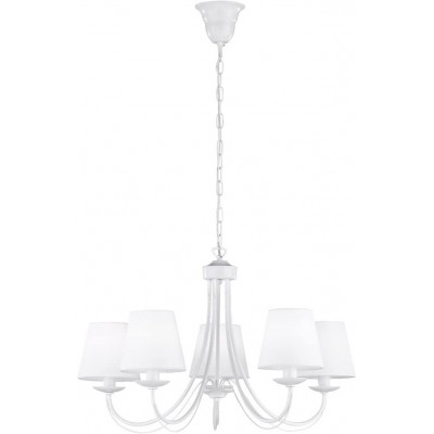 Lámpara de araña Trio 28W Forma Cónica 150×66 cm. 5 puntos de luz Dormitorio. Metal. Color blanco