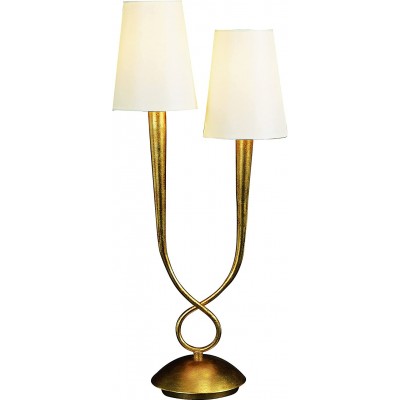 Lampada da tavolo 20W Forma Conica 56×24 cm. Soggiorno, sala da pranzo e atrio. Stile classico. Cristallo, Metallo e Tessile. Colore d'oro