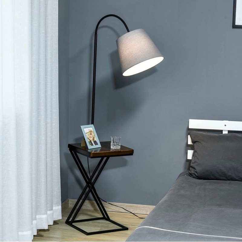 117,95 € Free Shipping | Floor lamp 40W Cylindrical Shape 165×36 cm. Living room, dining room and lobby. Modern Style. Steel, Polyethylene and Wood