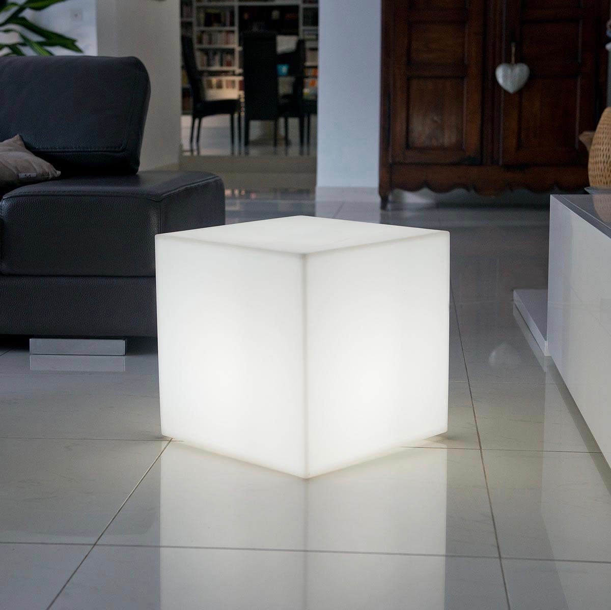 87,95 € Envío gratis | Mobiliario con iluminación E27 40×40 cm. Pmma. Color blanco