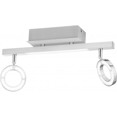 67,95 € Free Shipping | Ceiling lamp Eglo 3W 3000K Warm light. 39×20 cm. Double adjustable focus Aluminum. Gray Color