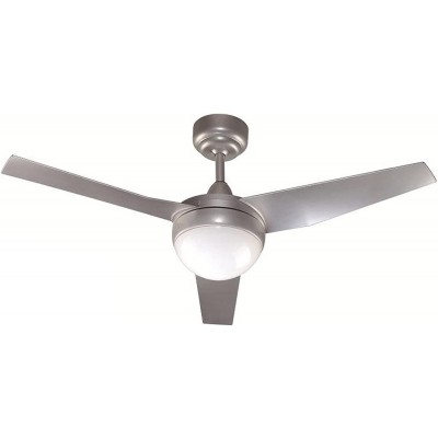 134,95 € Free Shipping | Ceiling fan with light 13W 107×107 cm. 3 vanes-blades. Remote control Living room, dining room and bedroom. Modern Style. Metal casting. Gray Color