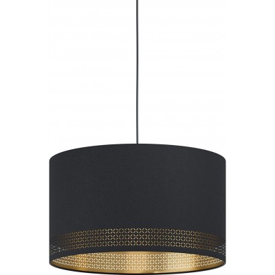 Lampe à suspension Eglo 40W Façonner Cylindrique 110×38 cm. Salle à manger, chambre et hall. Acier. Couleur noir