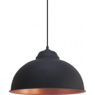 Hanging lamp Eglo 60W Spherical Shape Ø 37 cm. Living room, bedroom and lobby. Retro and vintage Style. Steel. Black Color
