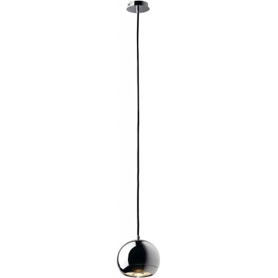 Lámpara colgante Forma Esférica Ø 14 cm. LED Comedor. Estilo retro. Acero y Aluminio. Color cromado