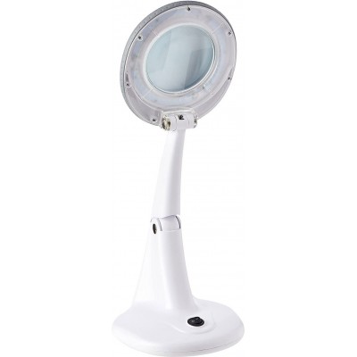 Technical lamp 12W 6500K Cold light. 28×21 cm. Tabletop LED magnifying glass Crystal and glass. White Color